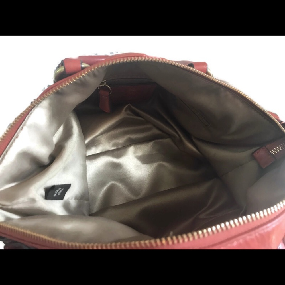 COACH Leather Satchel bag. Orange EUC - Picture 4 of 8